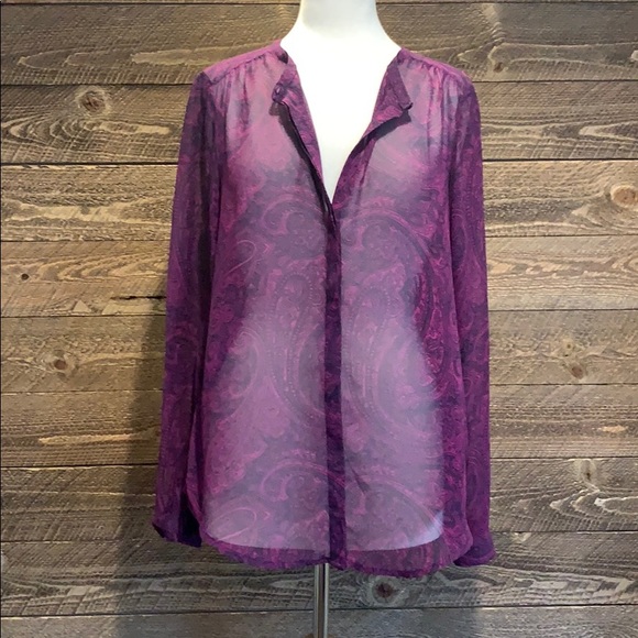 Ann Taylor Tops - Ann Taylor | Sheer Paisley Blouse